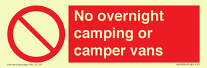 No overnight camping or camper vans